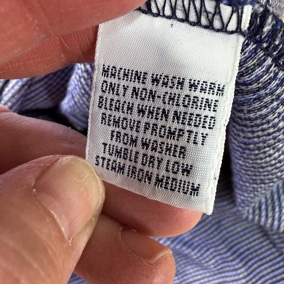 Vtg Polo By Ralph Lauren Polo Shirt 2XL XXL Blue Men's L/S Pima Cotton Preppy - Picture 8 of 8